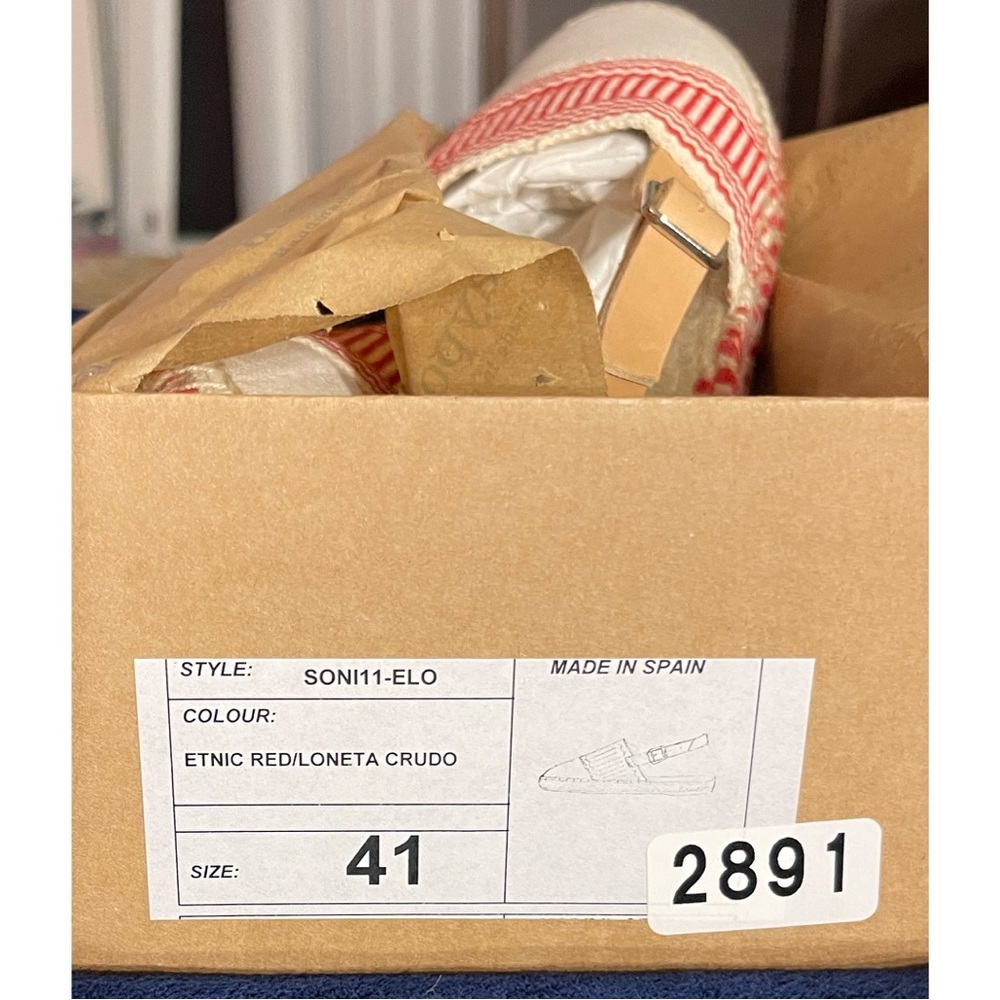 Anthropologie x Maypol Sonny Slingback Red and White Espadrilles NWT SZ 10 - Picture 13 of 16